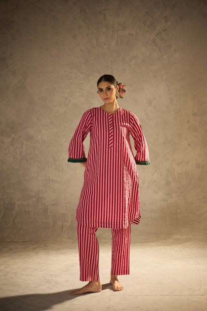 Red N Pink Stripe Set