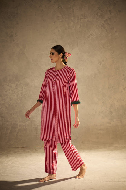 Red N Pink Stripe Set