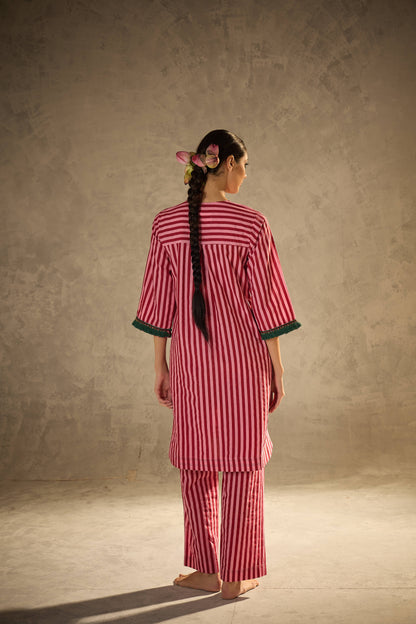 Red N Pink Stripe Set