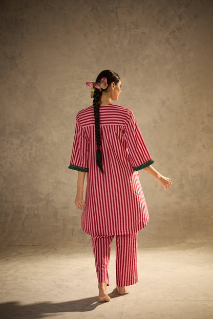 Red N Pink Stripe Set