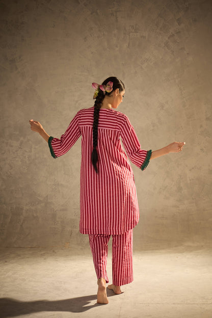 Red N Pink Stripe Set