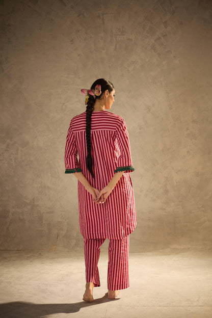 Red N Pink Stripe Set