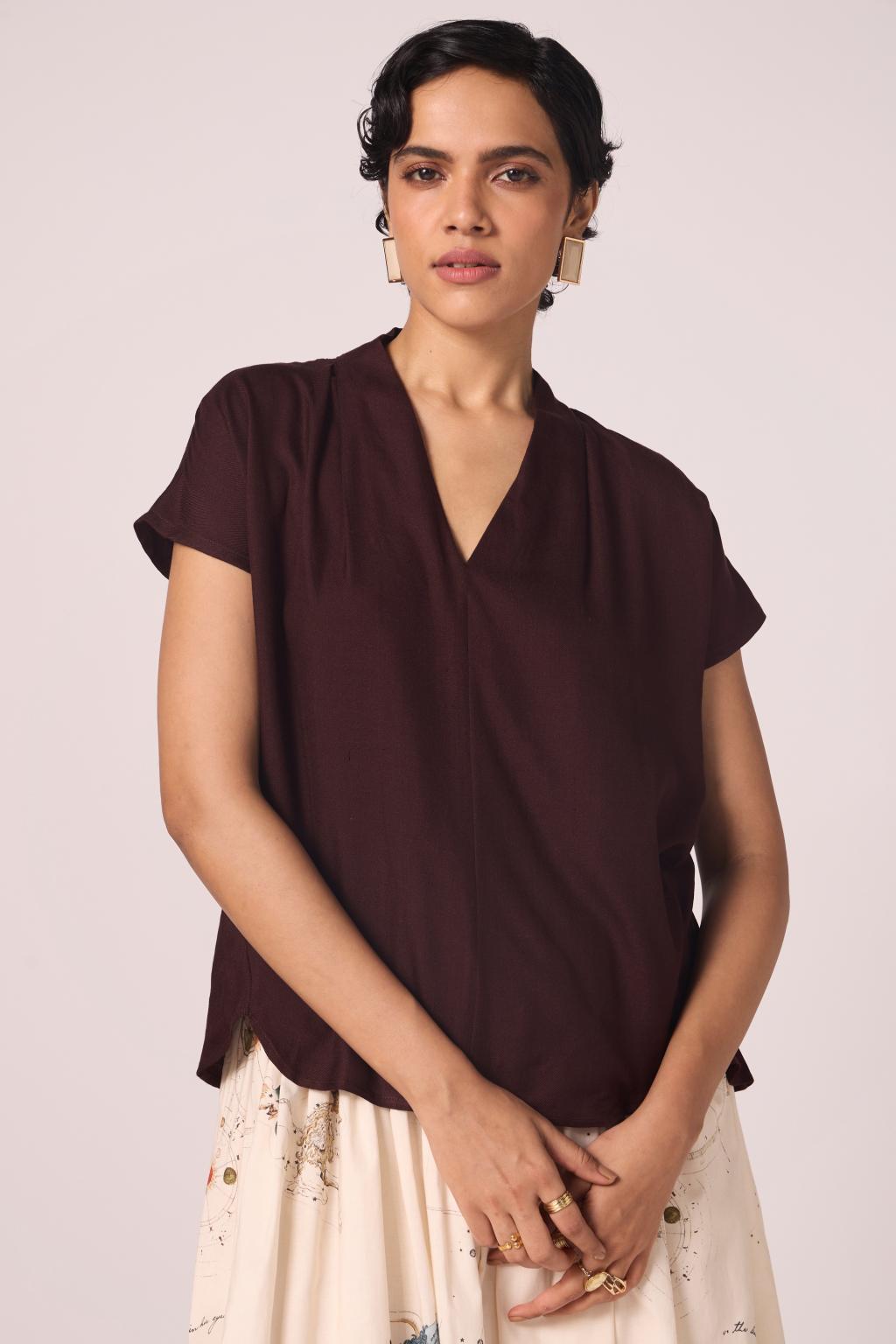 Orion Wine Silk Top