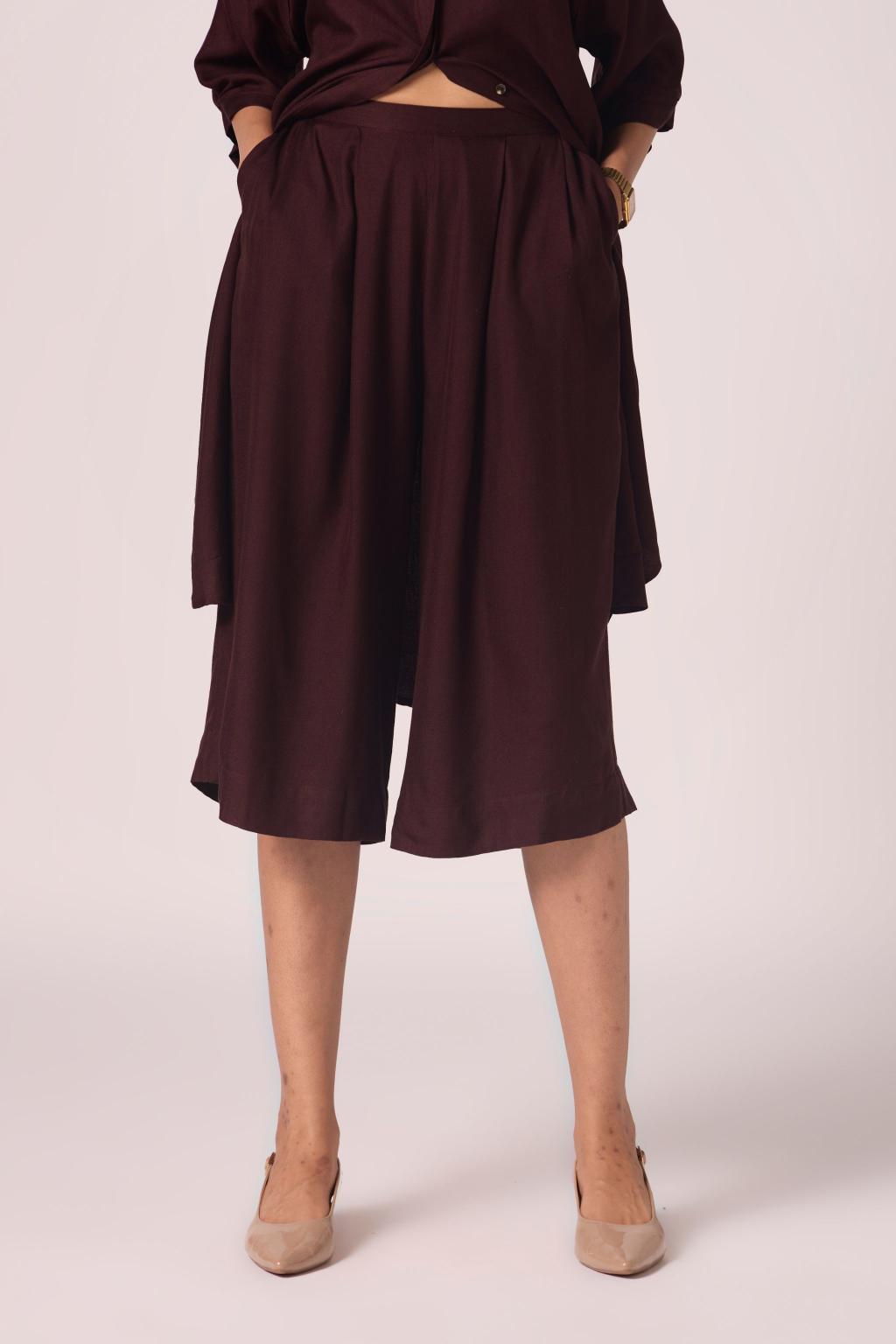 Braboune Wine Silk Tunic Set
