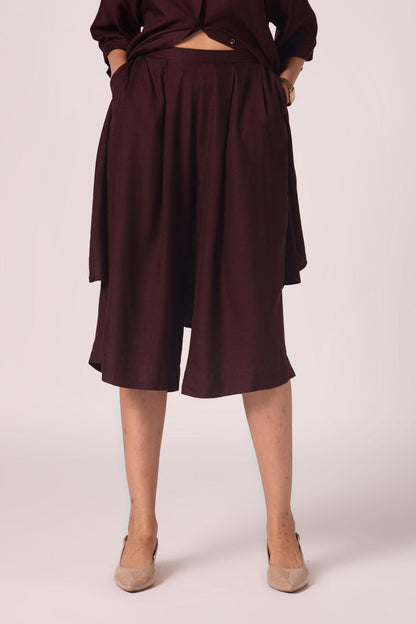 Braboune Wine Silk Tunic Set