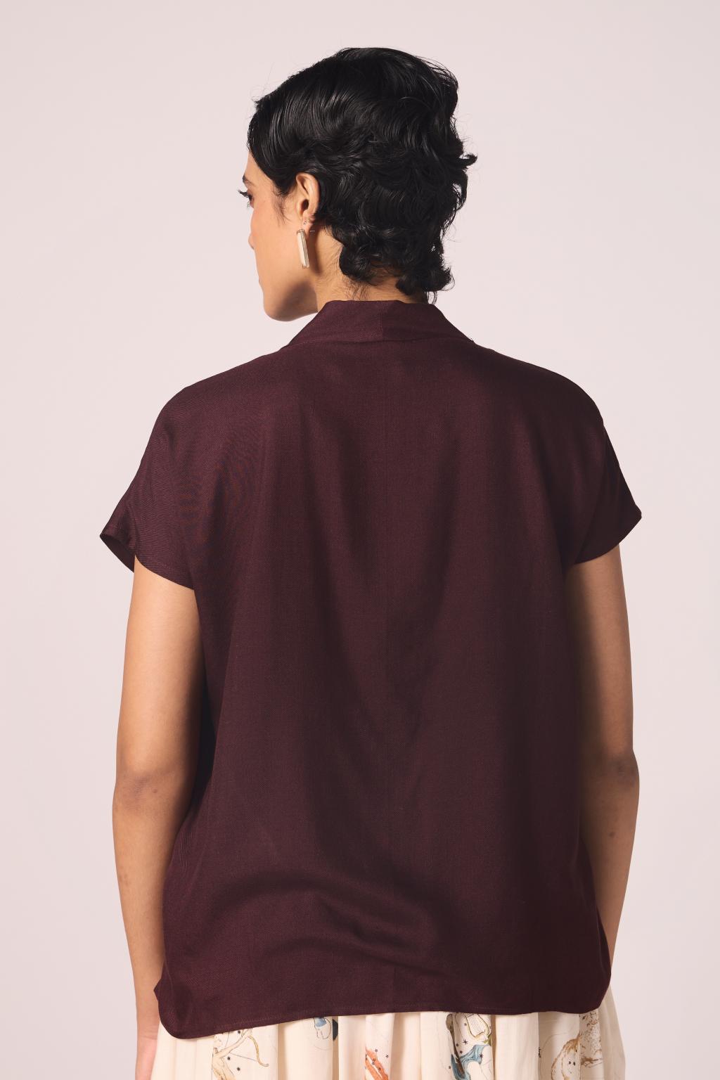 Orion Wine Silk Top