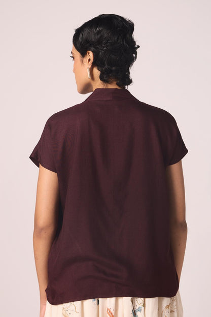 Orion Wine Silk Top