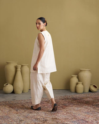 Ivory Mulbery Silk Top & Salwar Set