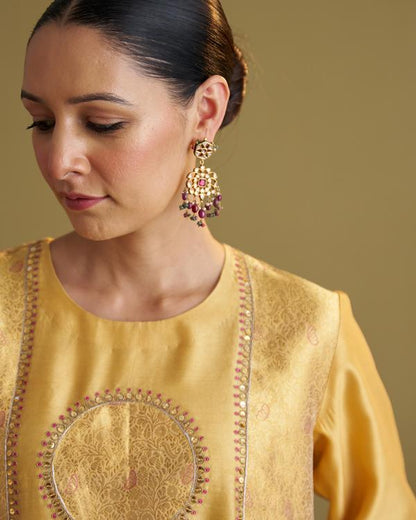 Yellow Silk Chanderi & Banarasi Set