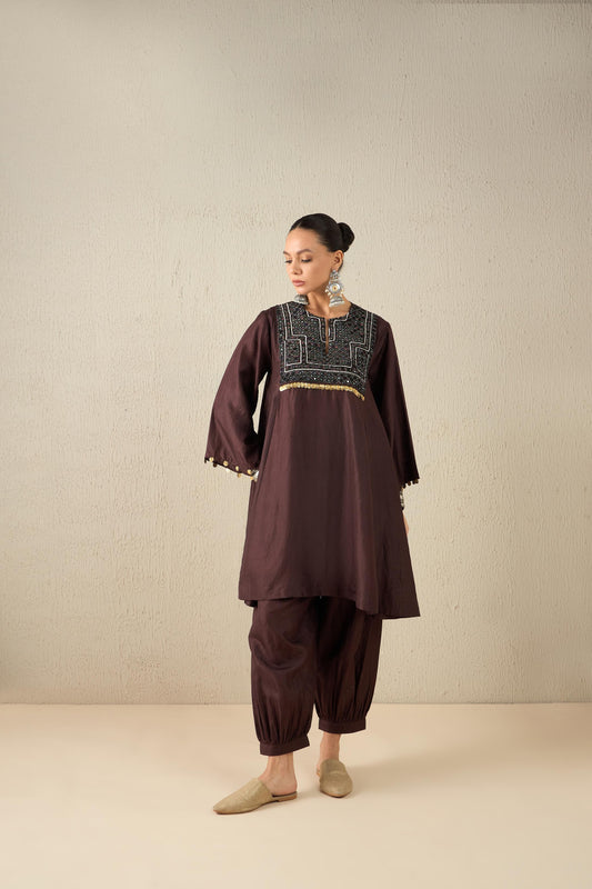 Afghani Silk Set (Coffee Brown)