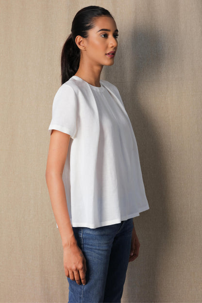 White Pleated Top