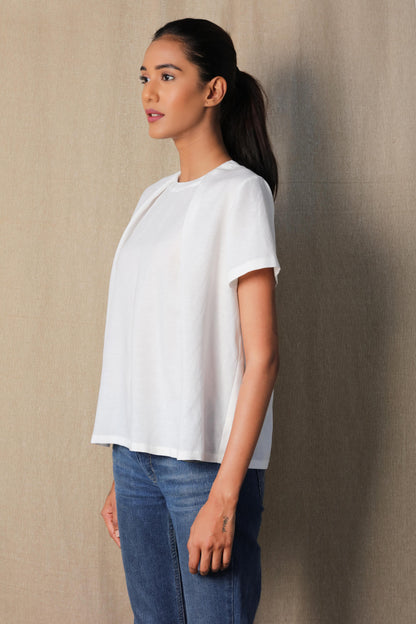 White Pleated Top