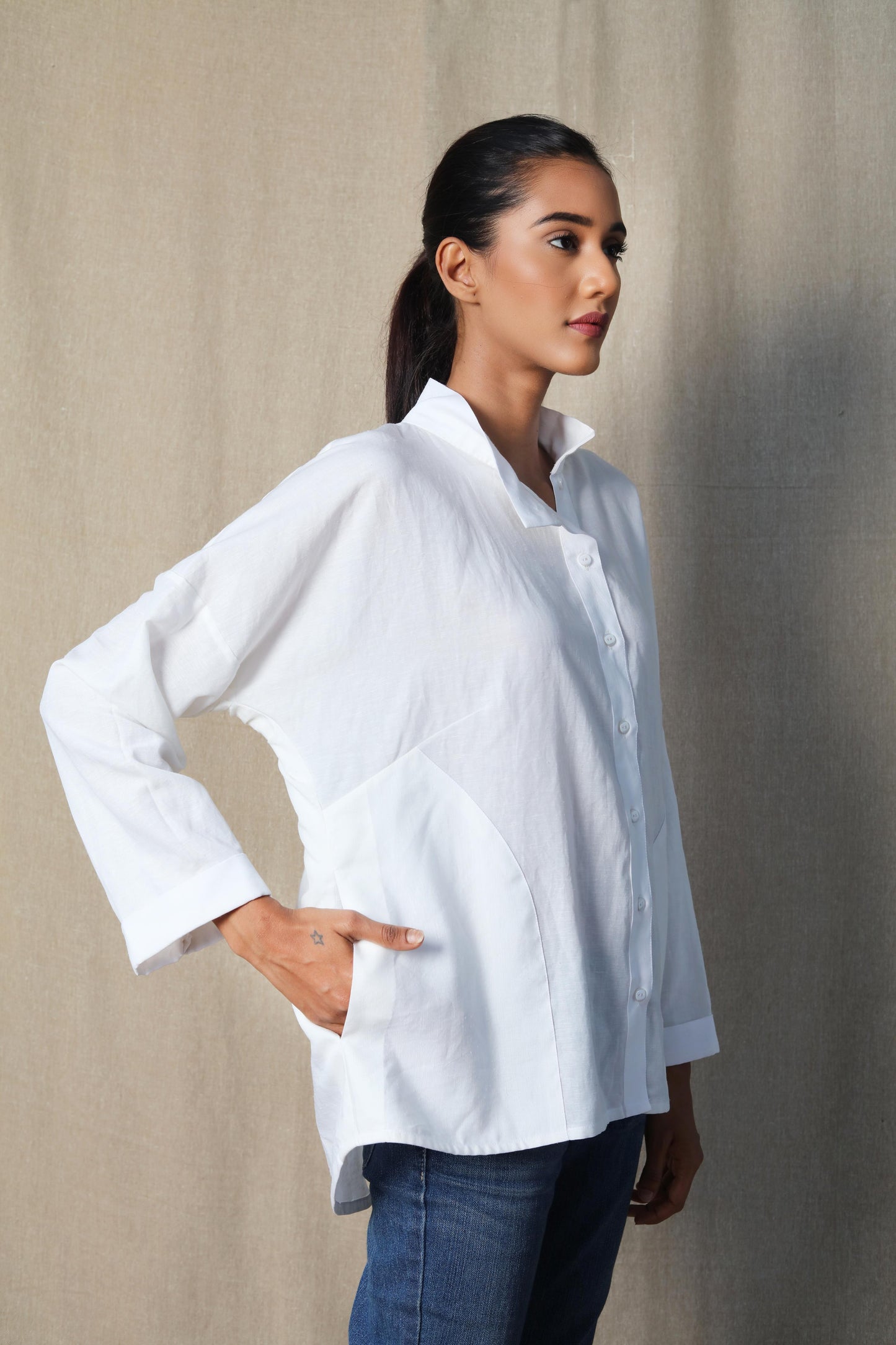 Asymmetrical White Shirt