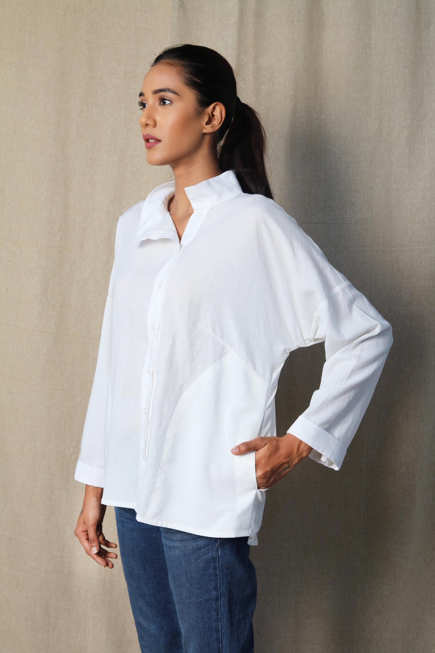 Asymmetrical White Shirt