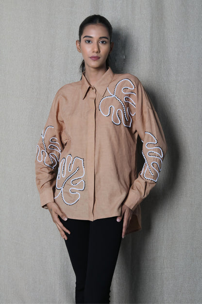 Beige Leaf Shirt