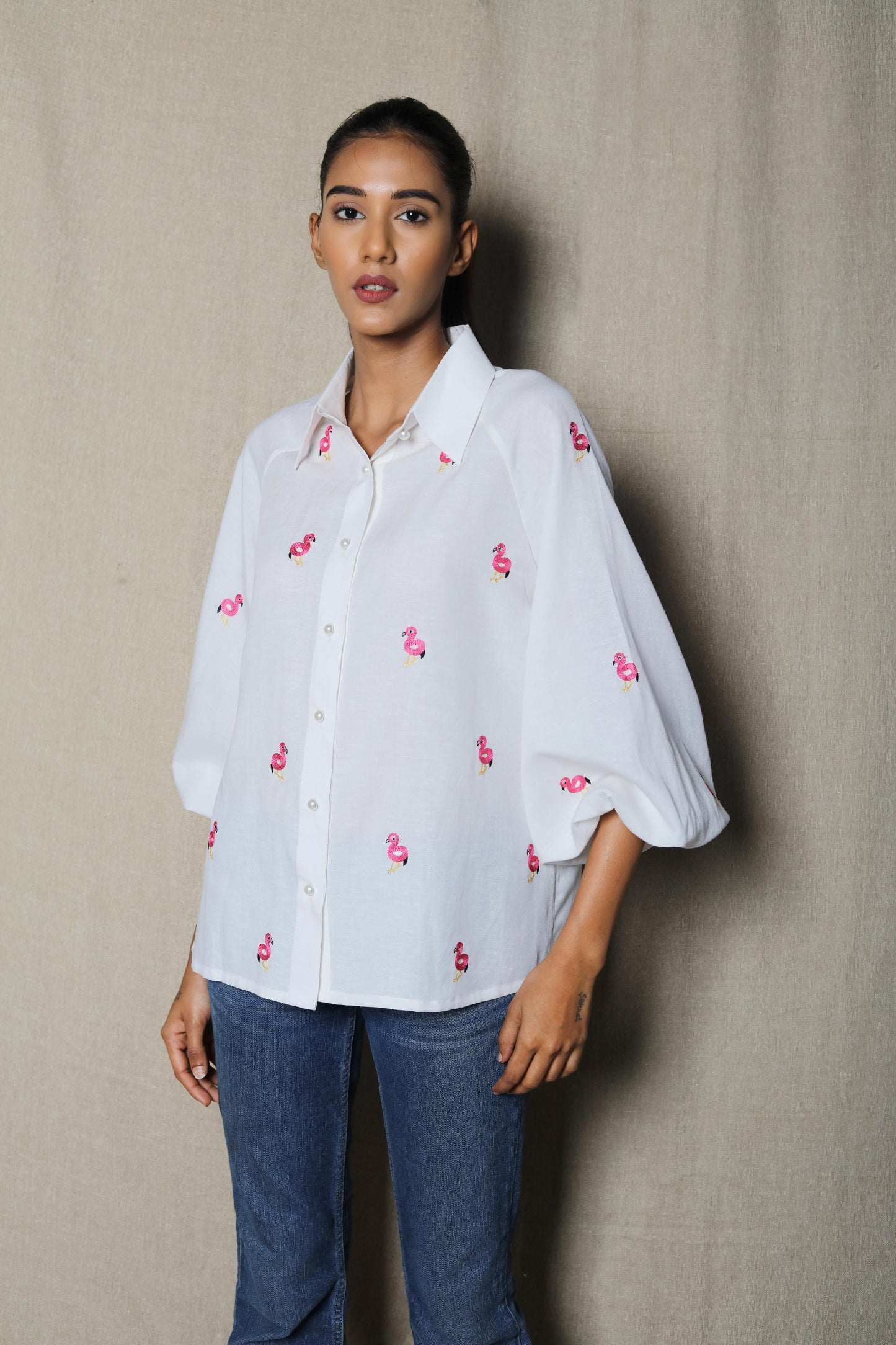 White Baby Flamingo Shirt