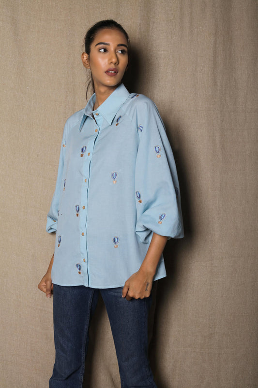 Blue Hot Air Balloon Shirt