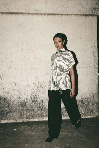 AN Stripe Tie Up Shirt
