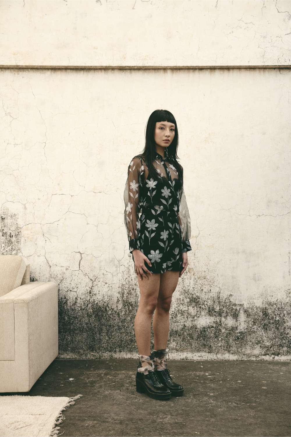 AN Floral Organza Shorts