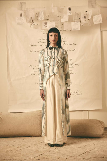 AN Stripe Long Shirt Set