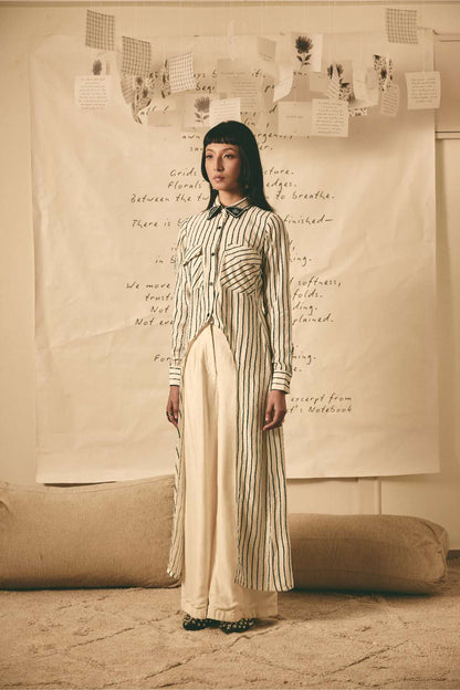 AN Stripe Long Shirt Set