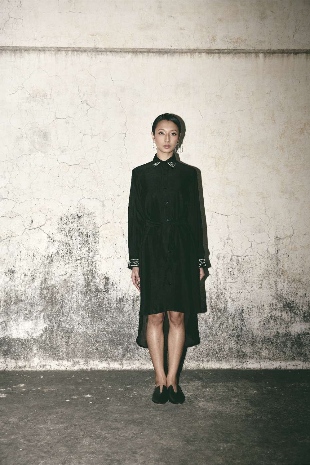 AN Black Canvas Shirt Dress