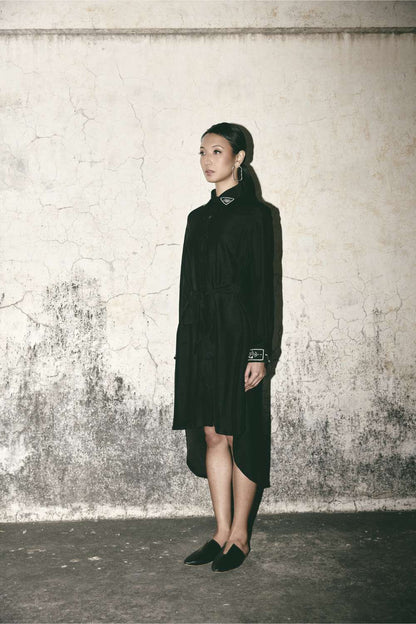 AN Black Canvas Shirt Dress