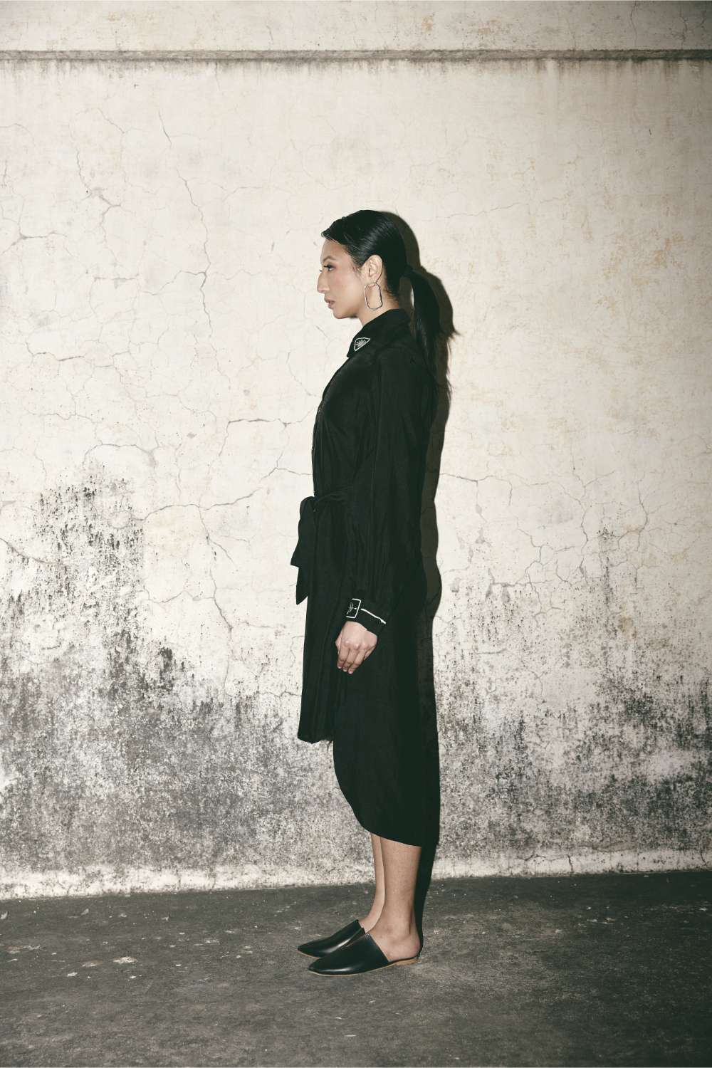 AN Black Canvas Shirt Dress