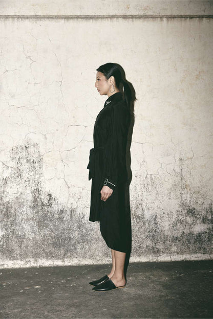 AN Black Canvas Shirt Dress