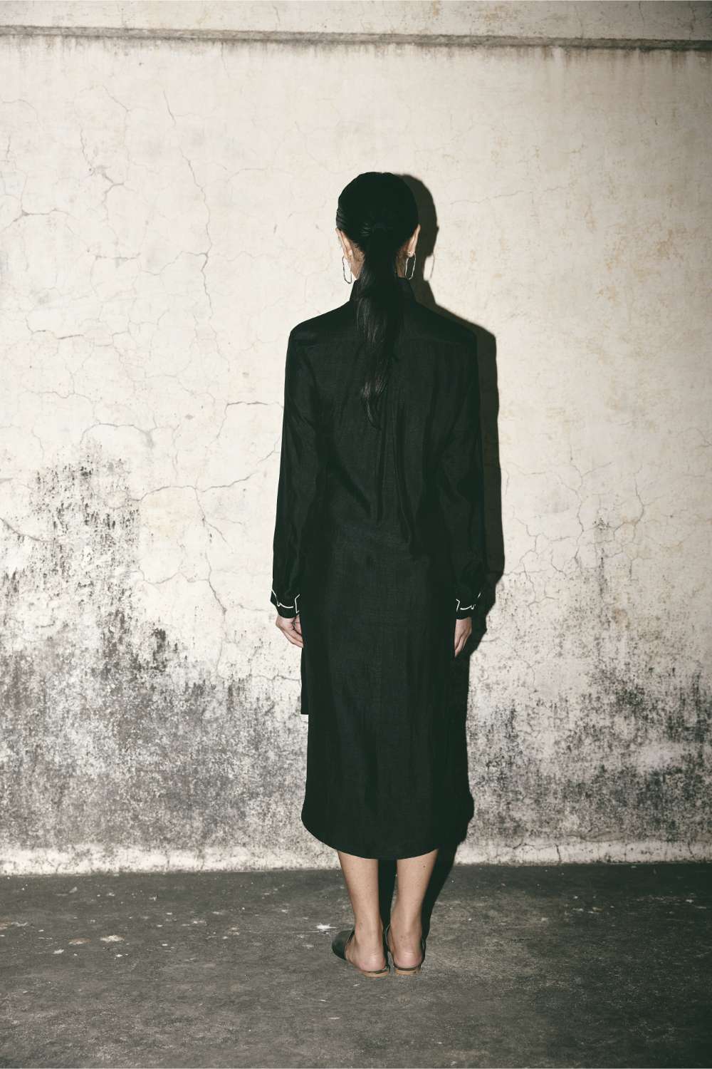 AN Black Canvas Shirt Dress
