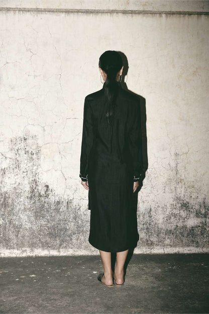 AN Black Canvas Shirt Dress