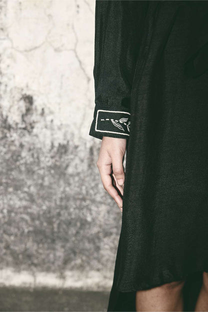 AN Black Canvas Shirt Dress