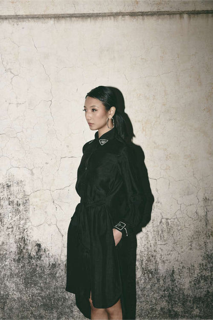 AN Black Canvas Shirt Dress