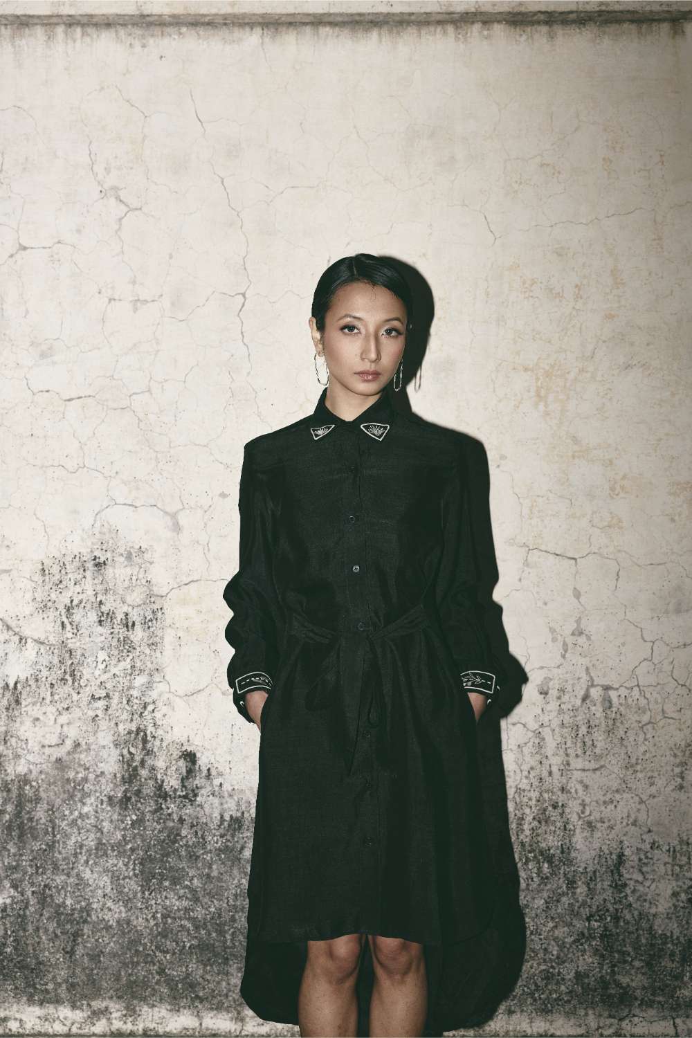 AN Black Canvas Shirt Dress