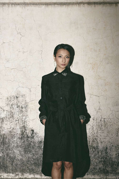 AN Black Canvas Shirt Dress
