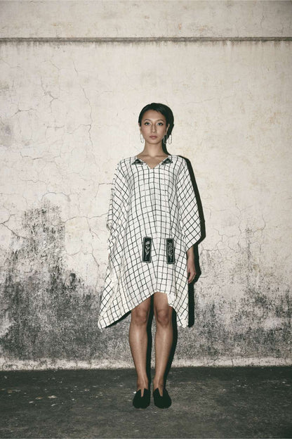 AN Grid Kaftan Dress