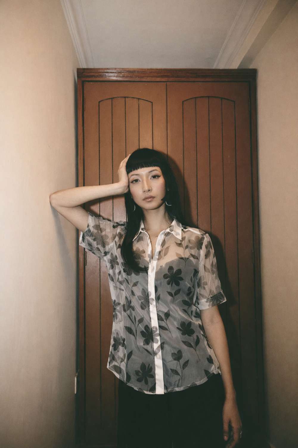 AN Floral Sheer Shirt Set