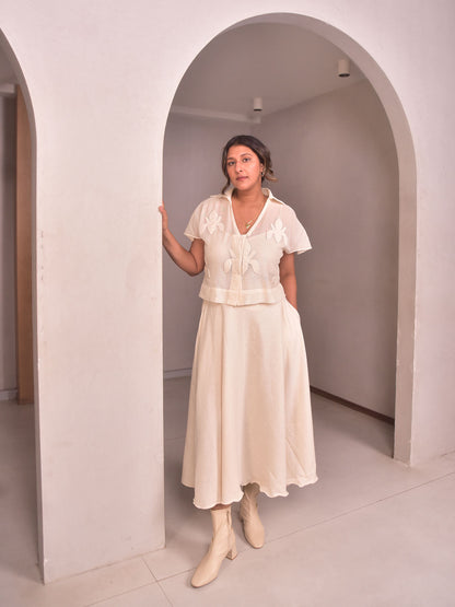 Amara Applique Cotton Net Shirt