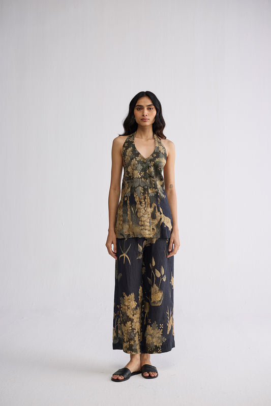 BANYAN HALTERNECK WAISTCOAT & PANTS SET