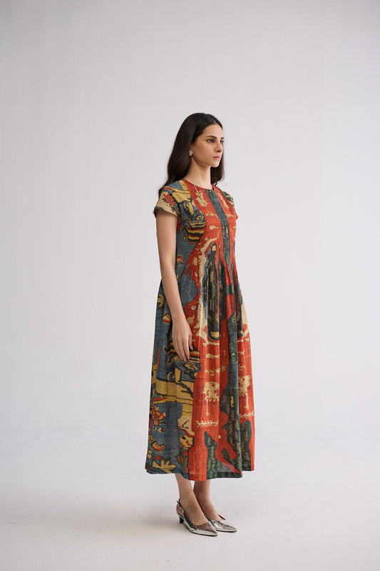 ALO LINEN PINTUCKS DRESS