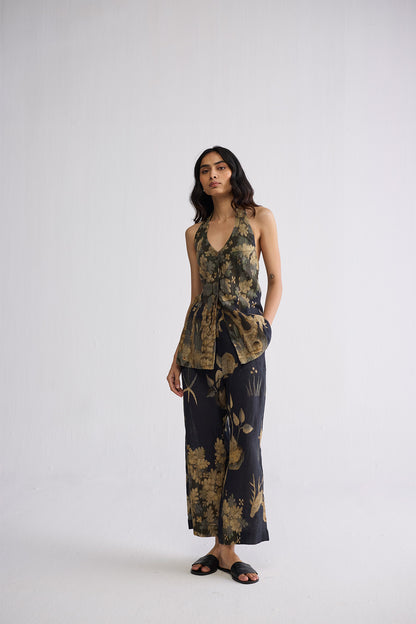 BANYAN HALTERNECK WAISTCOAT & PANTS SET