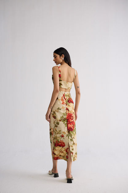 SAMA EMBROIDERED TOP & SKIRT SET