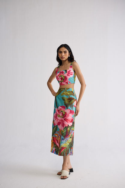 CAMPARI EMBROIDERED TOP AND SKIRT SET
