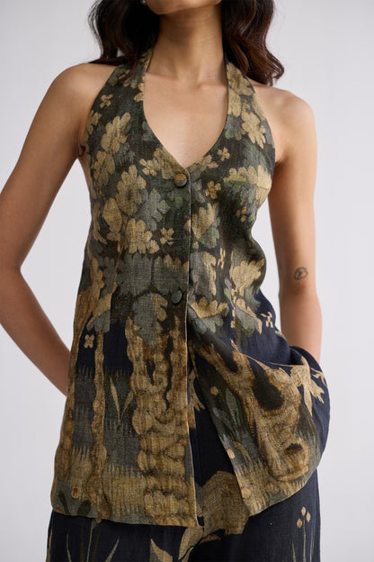 BANYAN HALTERNECK WAISTCOAT & PANTS SET