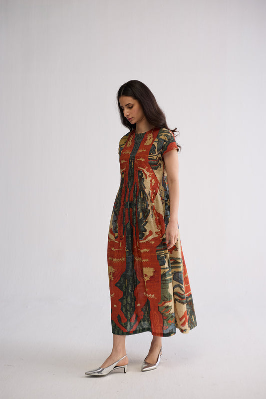 ALO LINEN PINTUCKS DRESS