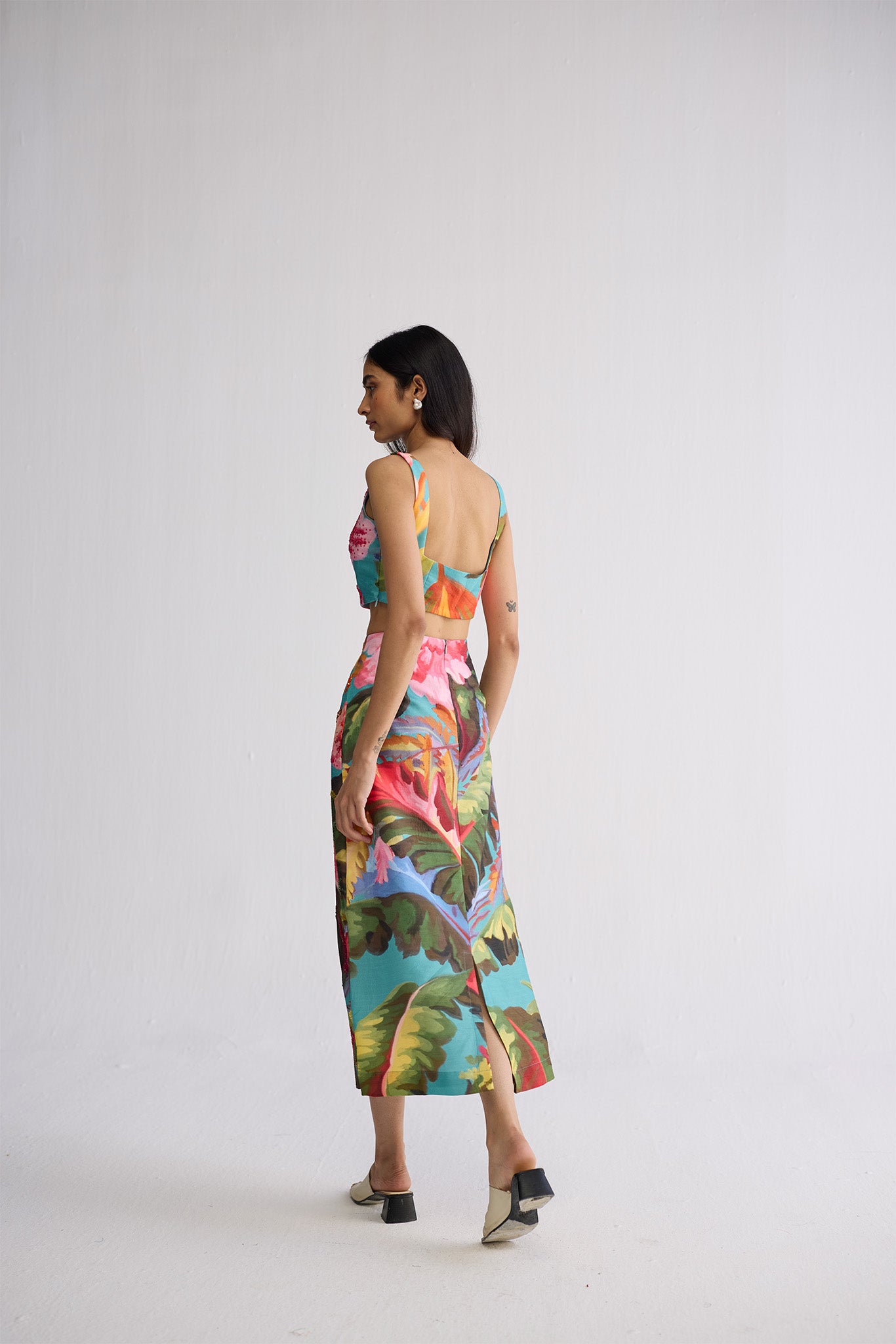 CAMPARI EMBROIDERED TOP AND SKIRT SET