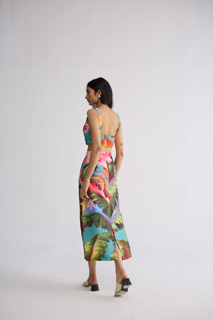 CAMPARI EMBROIDERED TOP AND SKIRT SET