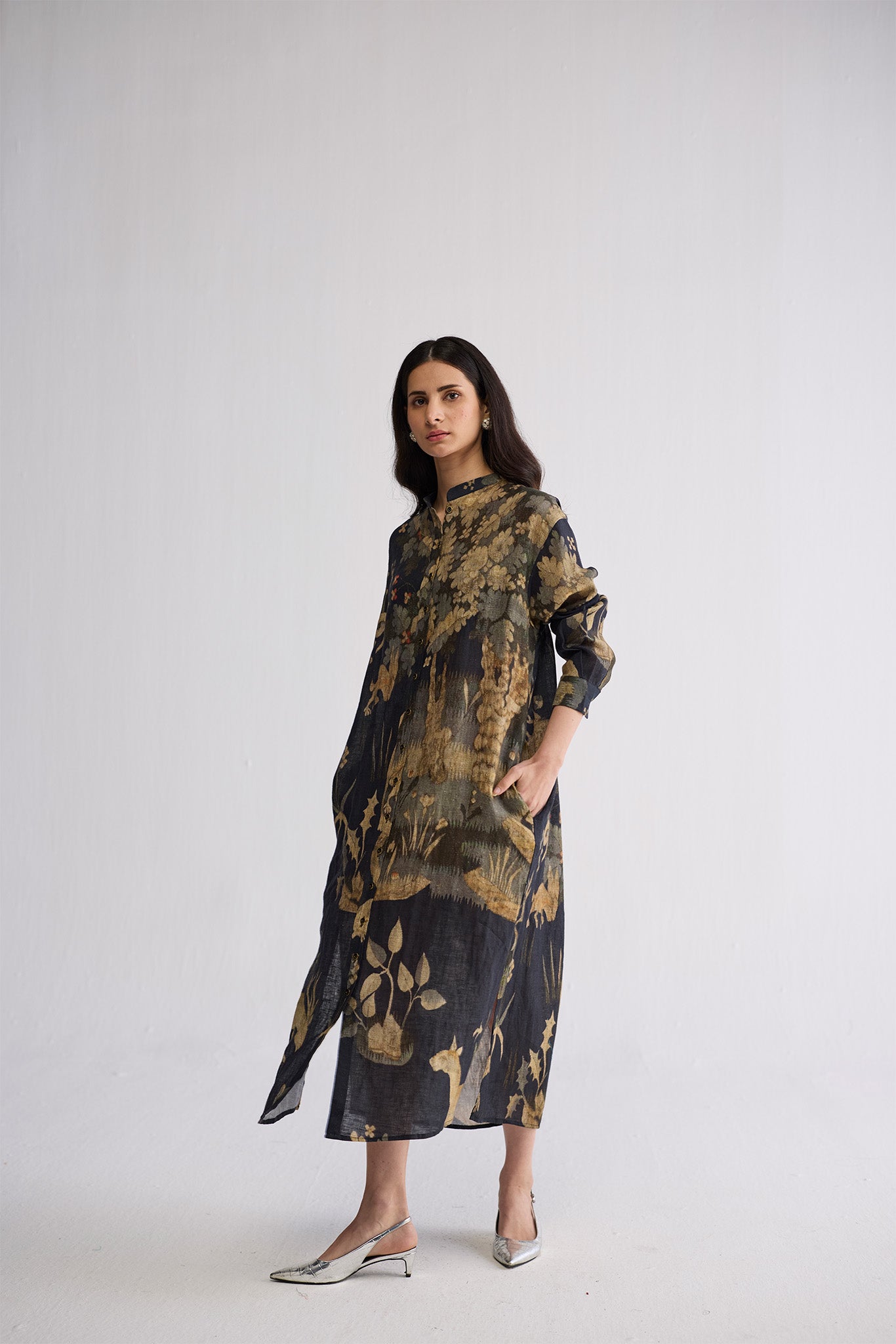 BANYAN LINEN SHIRT DRESS