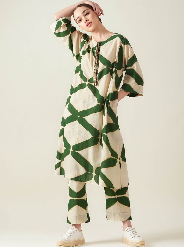 Green Embroidered Co Ord Set