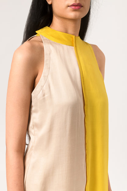 Ecru Yellow Halter Neck Blouse